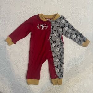 Kids One Piece Red and Gray San Francisco 49er Romper size 6 to 9 months NWOT